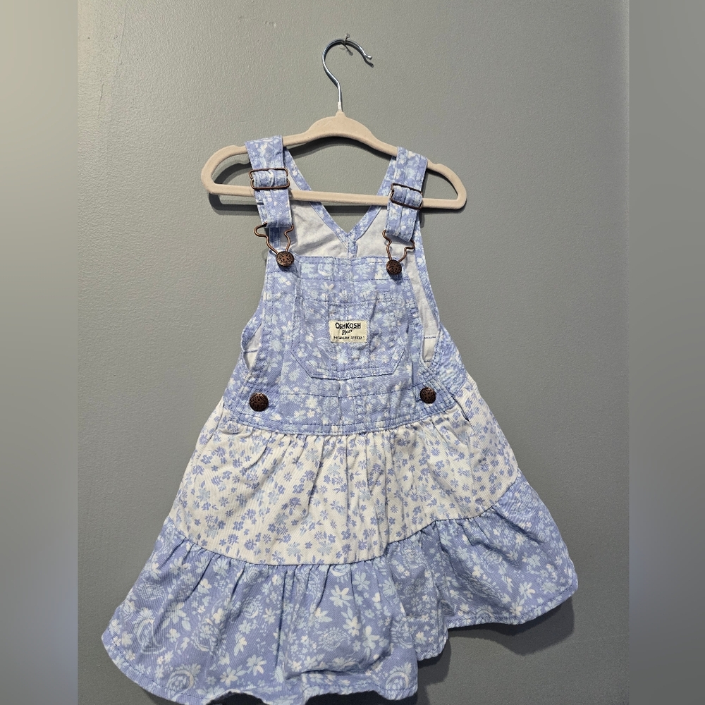 OshKosh B'gosh Floral Overall Dress 2T